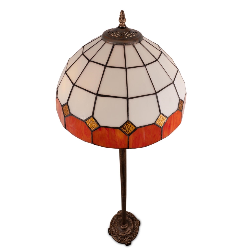 Brilagi - Candeeiro de pé Tiffany em vitral SIENNA 2xE27/60W/230V