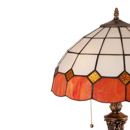 Brilagi - Candeeiro de pé Tiffany em vitral SIENNA 2xE27/60W/230V