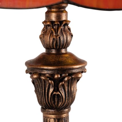 Brilagi - Candeeiro de pé Tiffany em vitral SIENNA 2xE27/60W/230V