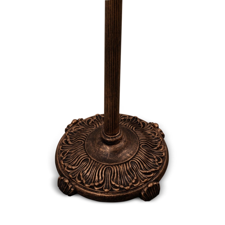 Brilagi - Candeeiro de pé Tiffany em vitral SIENNA 2xE27/60W/230V