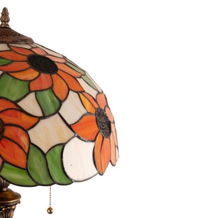 Brilagi - Candeeiro de pé Tiffany em vitral SUNFLOWER 2xE27/60W/230V