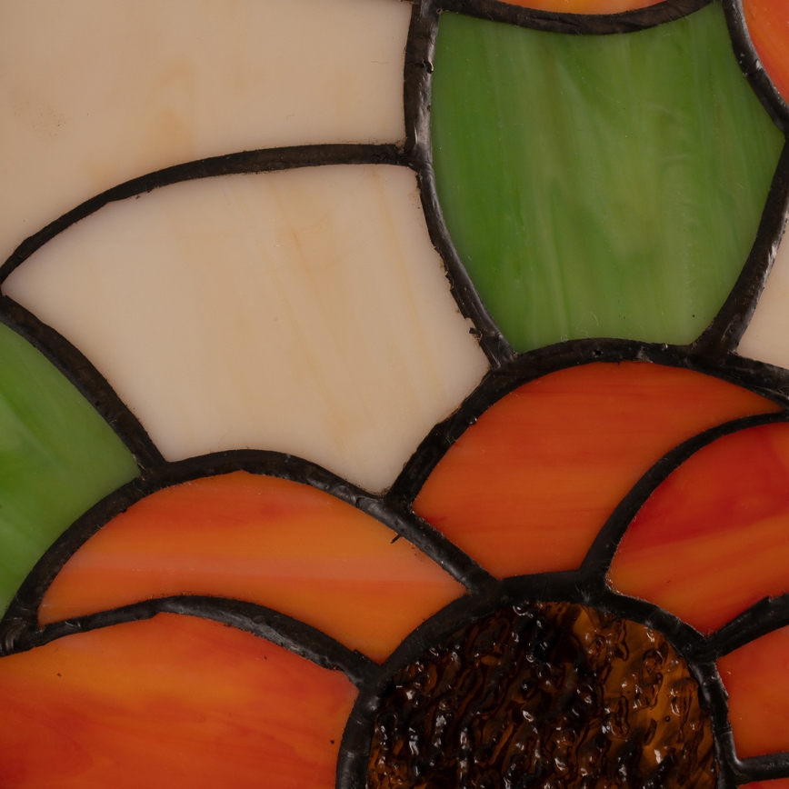 Brilagi - Candeeiro de pé Tiffany em vitral SUNFLOWER 2xE27/60W/230V