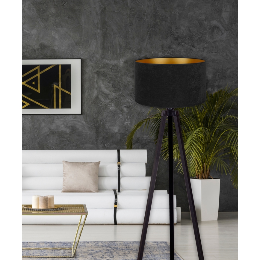 Brilagi - Candeeiro de pé VELVET 1xE27/60W/230V preto/wenge