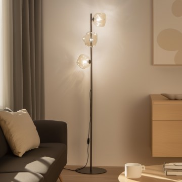 Brilagi - Candeeiro de pé VULCANO 3xG9/8W/230V bronze/bege fumê