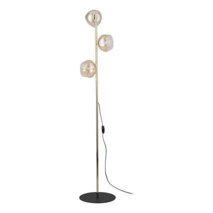 Brilagi - Candeeiro de pé VULCANO 3xG9/8W/230V dourado/bege fumado
