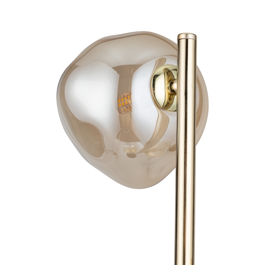 Brilagi - Candeeiro de pé VULCANO 3xG9/8W/230V dourado/bege fumado