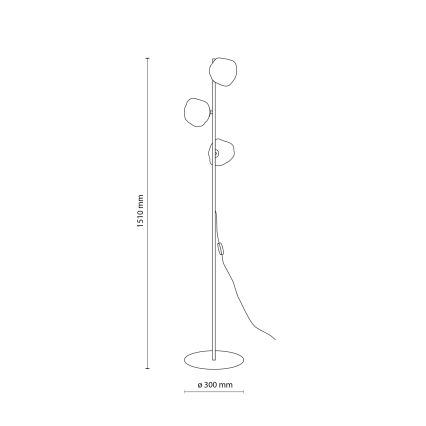 Brilagi - Candeeiro de pé VULCANO 3xG9/8W/230V dourado/bege fumado