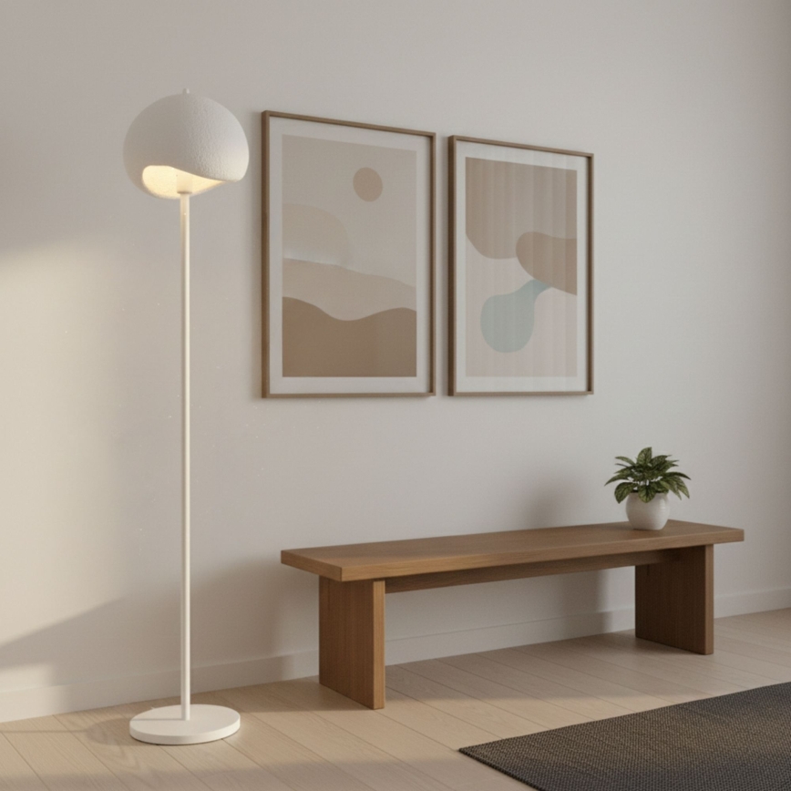 Brilagi - Candeeiro de pé WABI SABI 1xE27/40W/230V branco