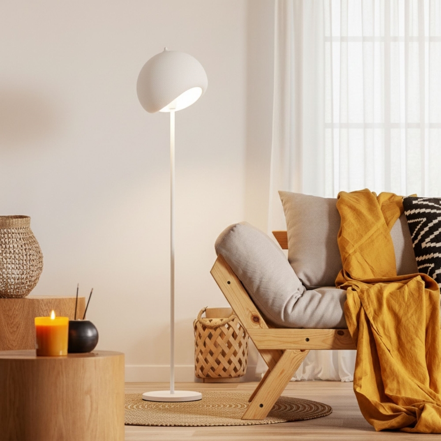 Brilagi - Candeeiro de pé WABI SABI 1xE27/40W/230V branco