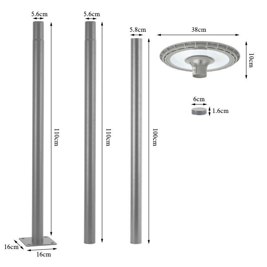 BRILAGI - Candeeiro de rua exterior URBANSPARK LED/120W/230V cinzento IP65