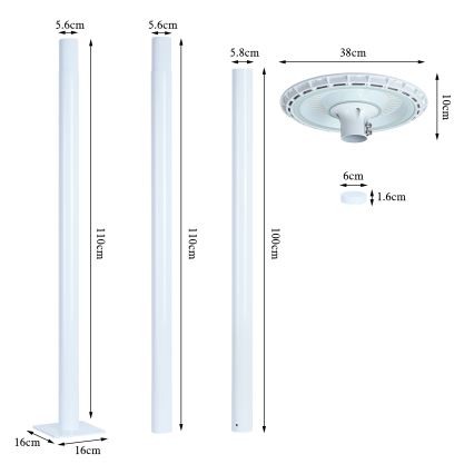 Brilagi - Candeeiro de rua LED para exterior URBANSPARK LED/120W/230V branco IP65