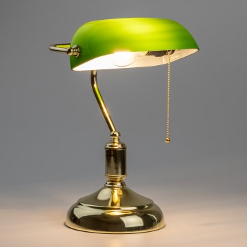 Brilagi - Candeeiro de secretária BANK OFFICE 1xE27/60W/230V dourado/verde