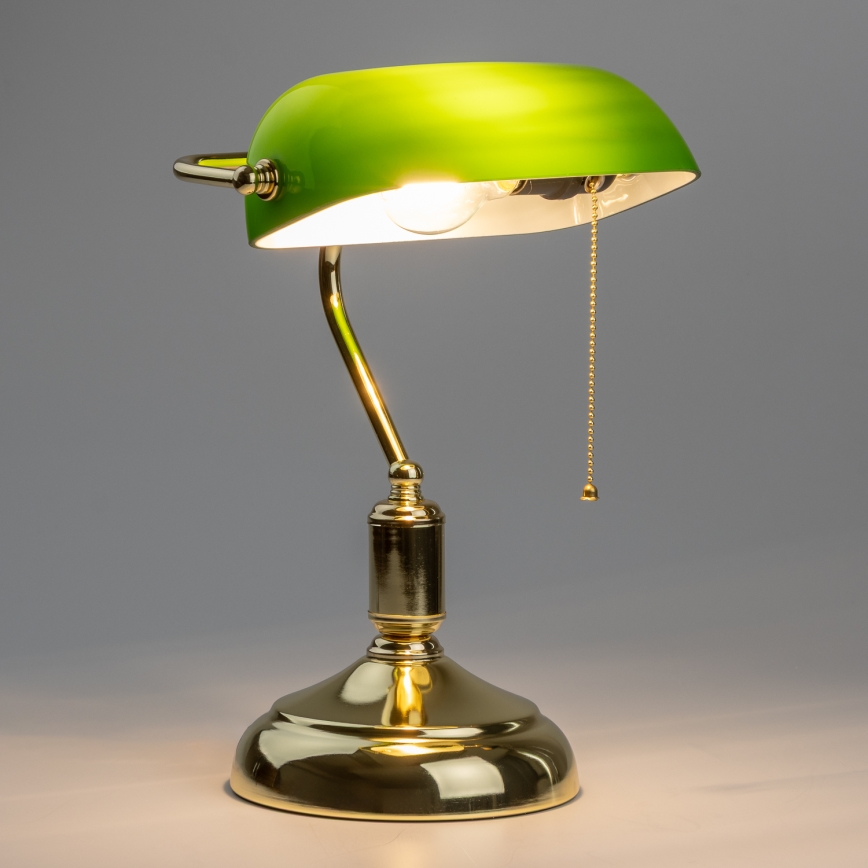 Brilagi - Candeeiro de secretária BANK OFFICE 1xE27/60W/230V dourado/verde