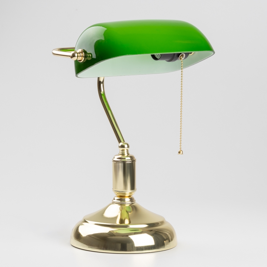 Brilagi - Candeeiro de secretária BANK OFFICE 1xE27/60W/230V dourado/verde