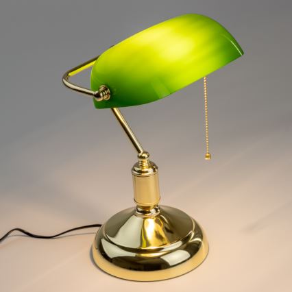 Brilagi - Candeeiro de secretária BANK OFFICE 1xE27/60W/230V dourado/verde