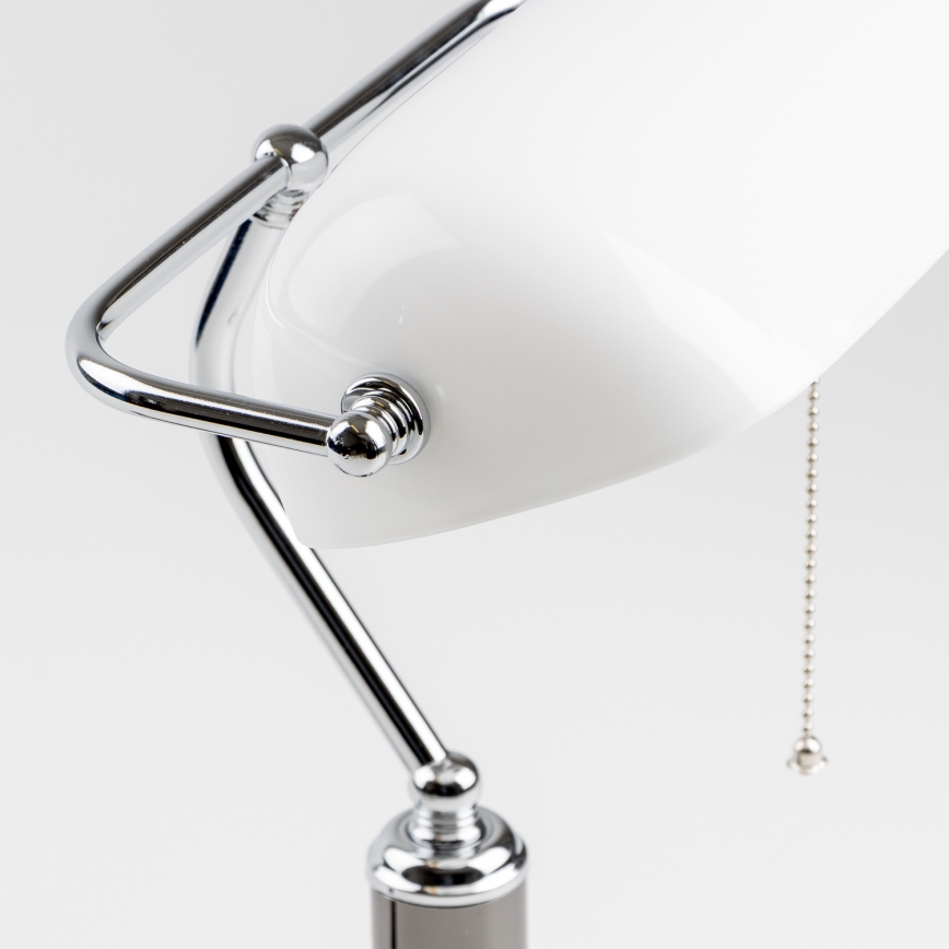 Brilagi - Candeeiro de secretária BANK OFFICE 1xE27/60W/230V preto/prateado/branco