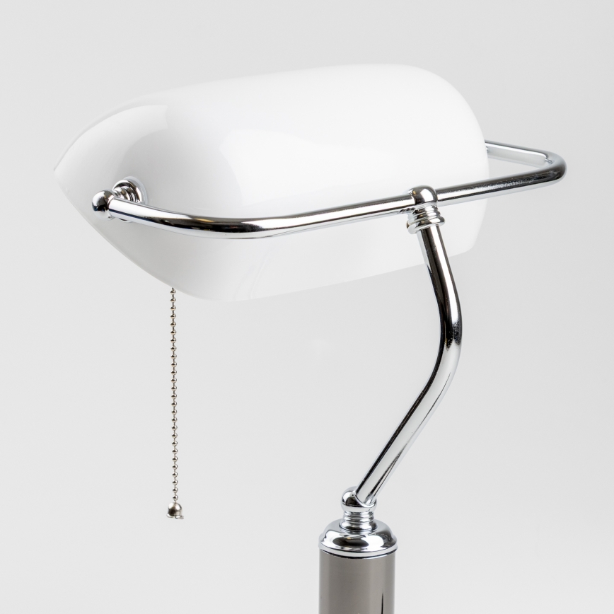 Brilagi - Candeeiro de secretária BANK OFFICE 1xE27/60W/230V preto/prateado/branco