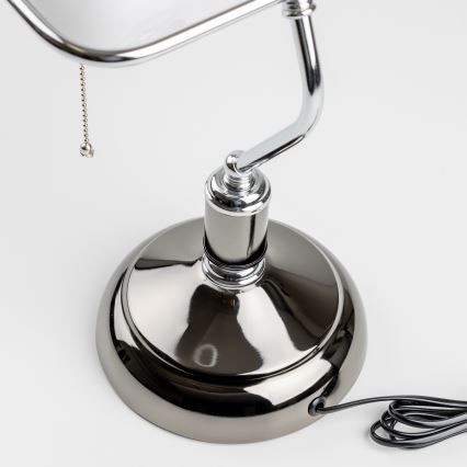 Brilagi - Candeeiro de secretária BANK OFFICE 1xE27/60W/230V preto/prateado/branco