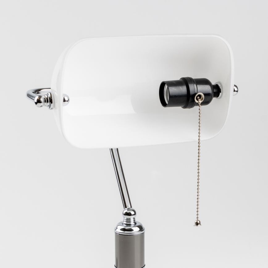 Brilagi - Candeeiro de secretária BANK OFFICE 1xE27/60W/230V preto/prateado/branco