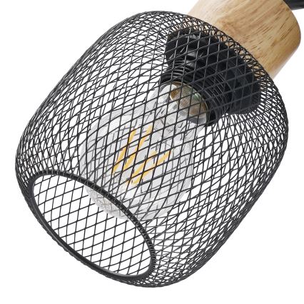 Brilagi - Candeeiro de tecto com 3 focos BASKLITE 3xE27/15W/230V madeira/preto