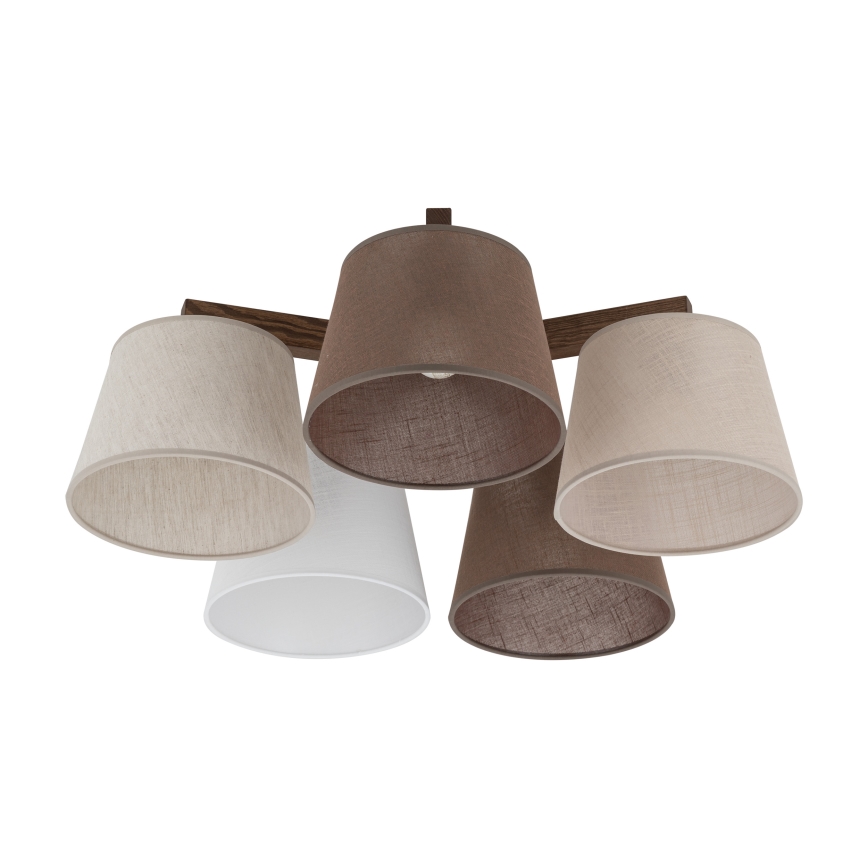 Brilagi - Candeeiro de tecto de montagem aparente LATTE 5xE27/15W/230V pinho/mix