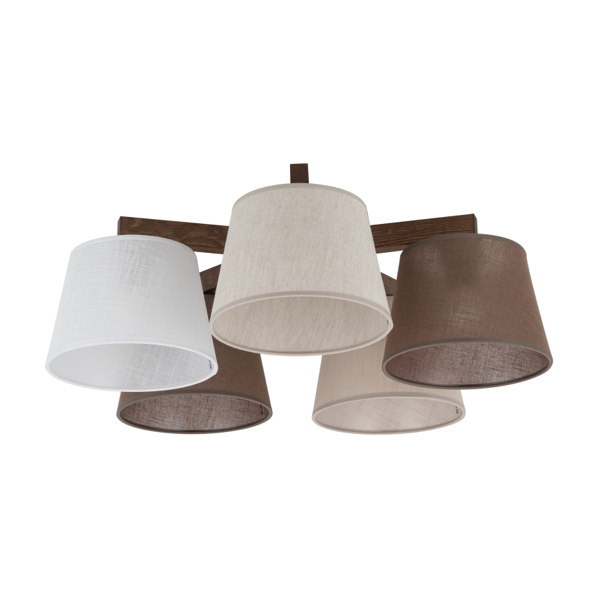 Brilagi - Candeeiro de tecto de montagem aparente LATTE 5xE27/15W/230V pinho/mix