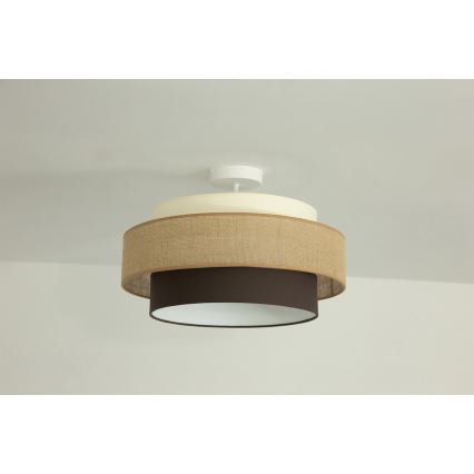Brilagi - Candeeiro de tecto de montagem superficial RESNA 1xE27/60W/230V Ø 40 cm bege/preto