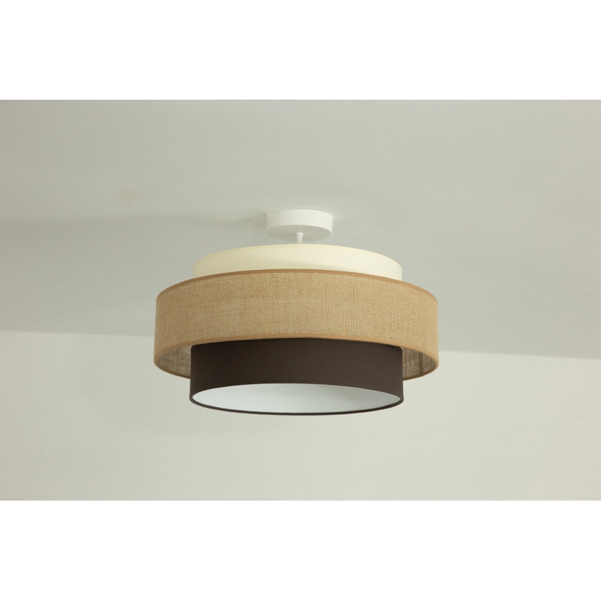 Brilagi - Candeeiro de tecto de montagem superficial RESNA 1xE27/60W/230V Ø 40 cm bege/preto