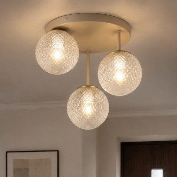 Brilagi - Candeeiro de tecto de montagem superficial STELLA 3xE27/60W/230V bege/dourado