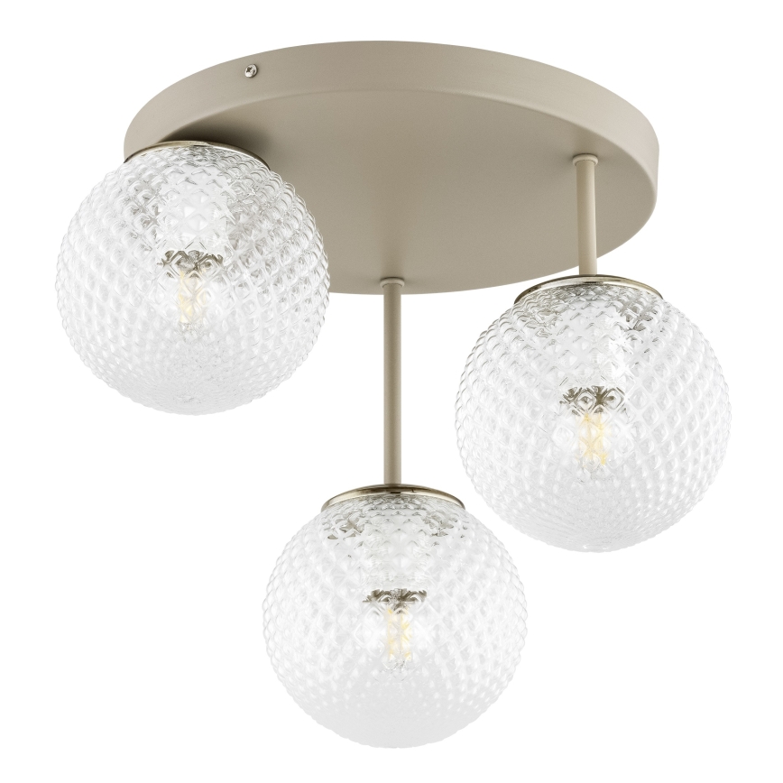 BRILAGI - Candeeiro de tecto de montagem superficial STELLA 3xE27/60W/230V bege/dourado
