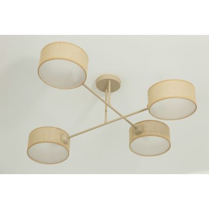 Brilagi - Candeeiro de tecto de montagem superficial VIRGO 4xE14/40W/230V bege/dourado