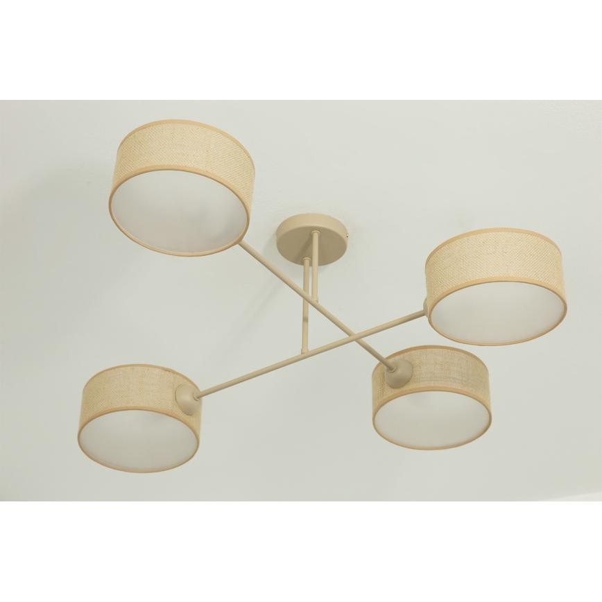 Brilagi - Candeeiro de tecto de montagem superficial VIRGO 4xE14/40W/230V bege/dourado
