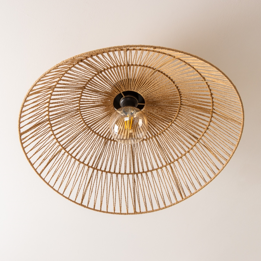 Brilagi - Candeeiro de tecto de sobrepor LED CERIA BOHO 1xE27/40W/230V Ø 70 cm castanho