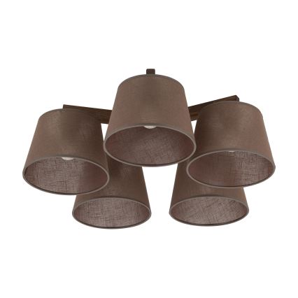 Brilagi - Candeeiro de tecto de superfície LATTE 5xE27/15W/230V pinho/marrom