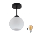 BRILAGI - Candeeiro de Tecto de Superfície LED RETRO GLASS 1xE27/60W/230V Ø 15 cm preto/branco
