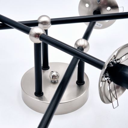 Brilagi - Candeeiro de tecto de superfície MALIVA 6xE14/15W/230V cromo mate/vidro fumado