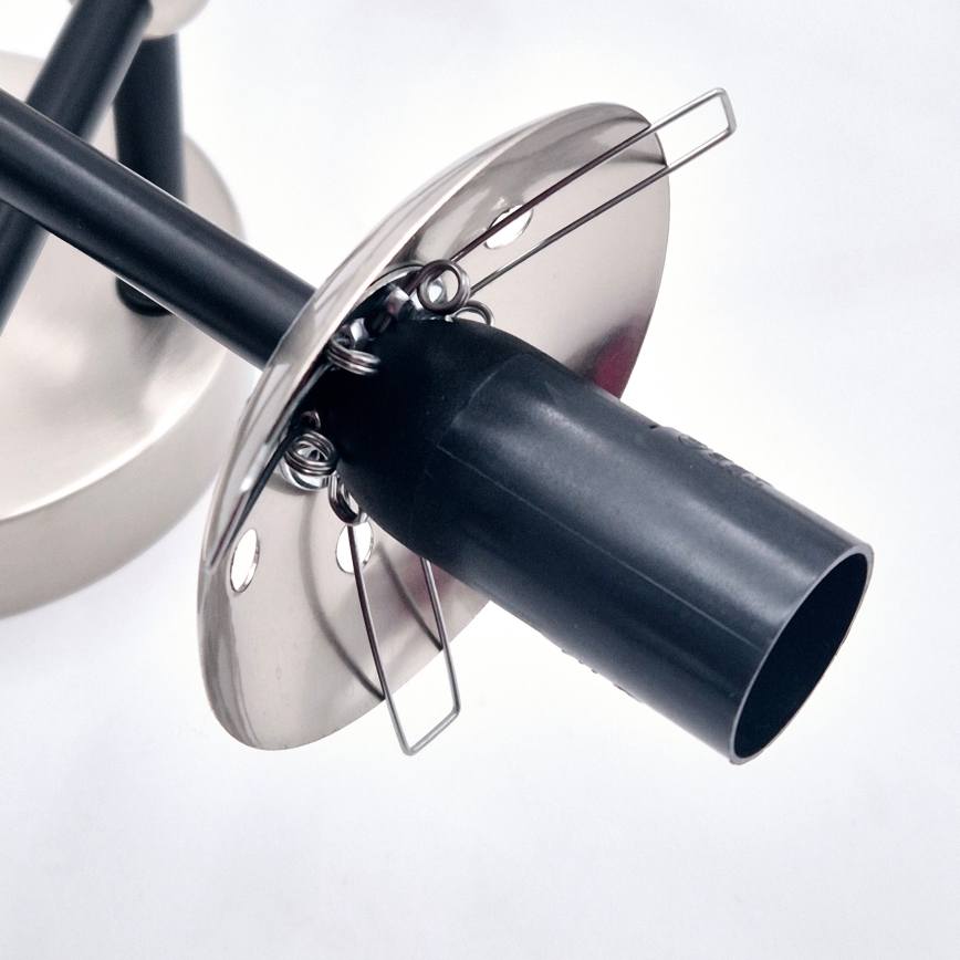 Brilagi - Candeeiro de tecto de superfície MALIVA 6xE14/15W/230V cromo mate/vidro fumado