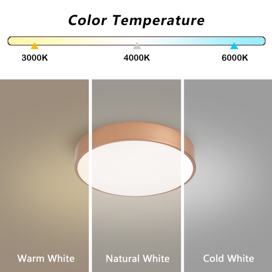 Brilagi - Luminária de teto LED dimerizável POOL LED/36W/230V 3000–6000K, diâmetro 30 cm, bronze + controlo remoto