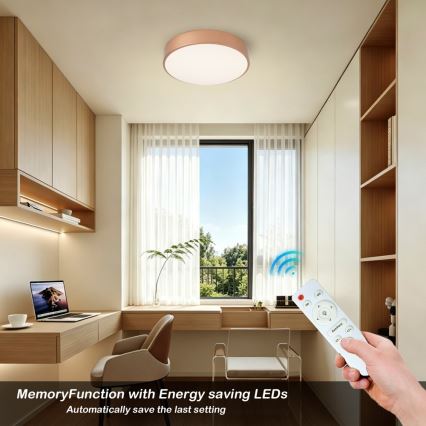 Brilagi - Luminária de teto LED dimerizável POOL LED/36W/230V 3000–6000K, diâmetro 30 cm, bronze + controlo remoto