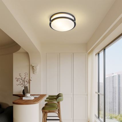 Brilagi - Candeeiro de tecto ELARO 2xE27/40W/230V diâmetro 26 cm preto