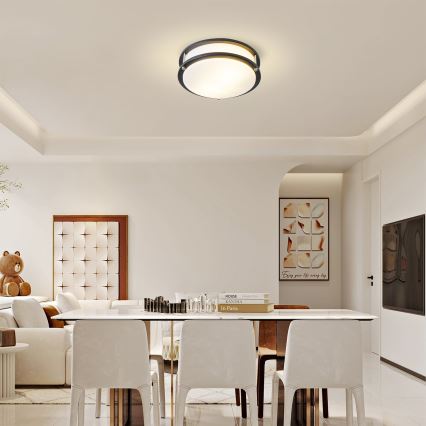 Brilagi - Candeeiro de tecto ELARO 2xE27/40W/230V diâmetro 26 cm preto