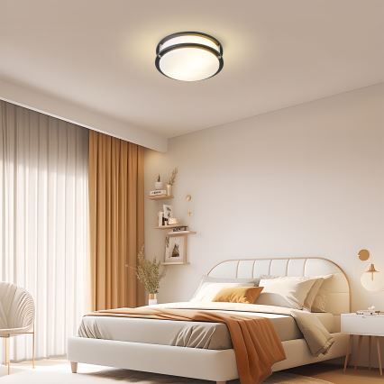 Brilagi - Candeeiro de tecto ELARO 2xE27/40W/230V diâmetro 26 cm preto