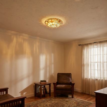 Brilagi - Candeeiro de tecto em vitral estilo Tiffany MIRABELLA 2xE27/60W/230V Ø 40 cm