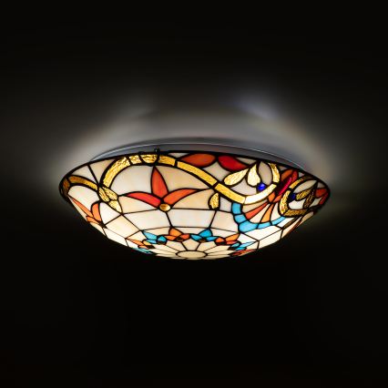 Brilagi - Candeeiro de tecto em vitral estilo Tiffany MIRABELLA 2xE27/60W/230V Ø 40 cm