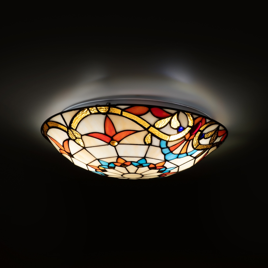 Brilagi - Candeeiro de tecto em vitral estilo Tiffany MIRABELLA 2xE27/60W/230V Ø 40 cm