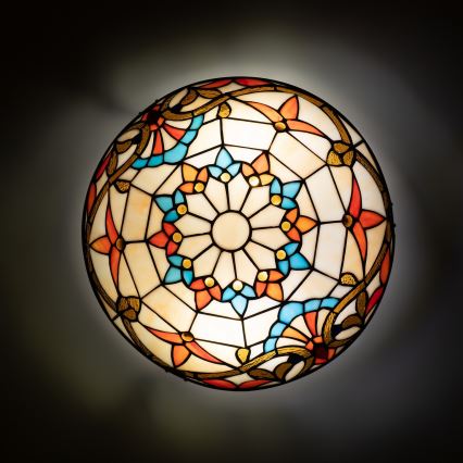 Brilagi - Candeeiro de tecto em vitral estilo Tiffany MIRABELLA 2xE27/60W/230V Ø 40 cm