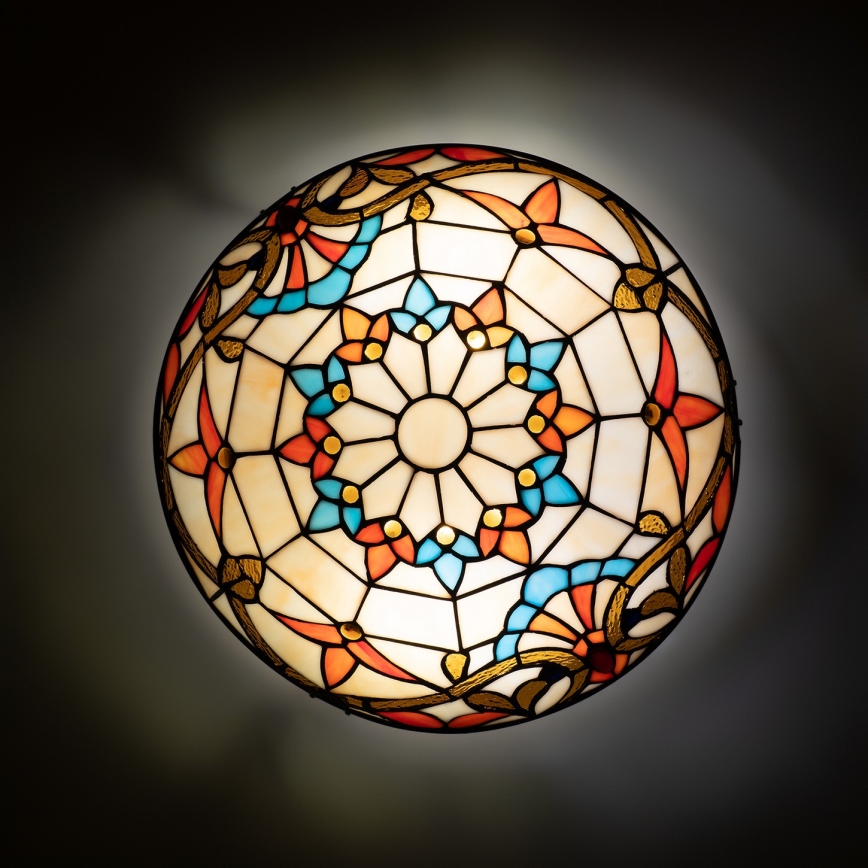 Brilagi - Candeeiro de tecto em vitral estilo Tiffany MIRABELLA 2xE27/60W/230V Ø 40 cm