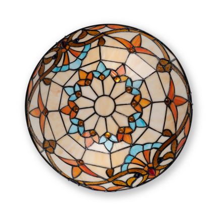 Brilagi - Candeeiro de tecto em vitral estilo Tiffany MIRABELLA 2xE27/60W/230V Ø 40 cm