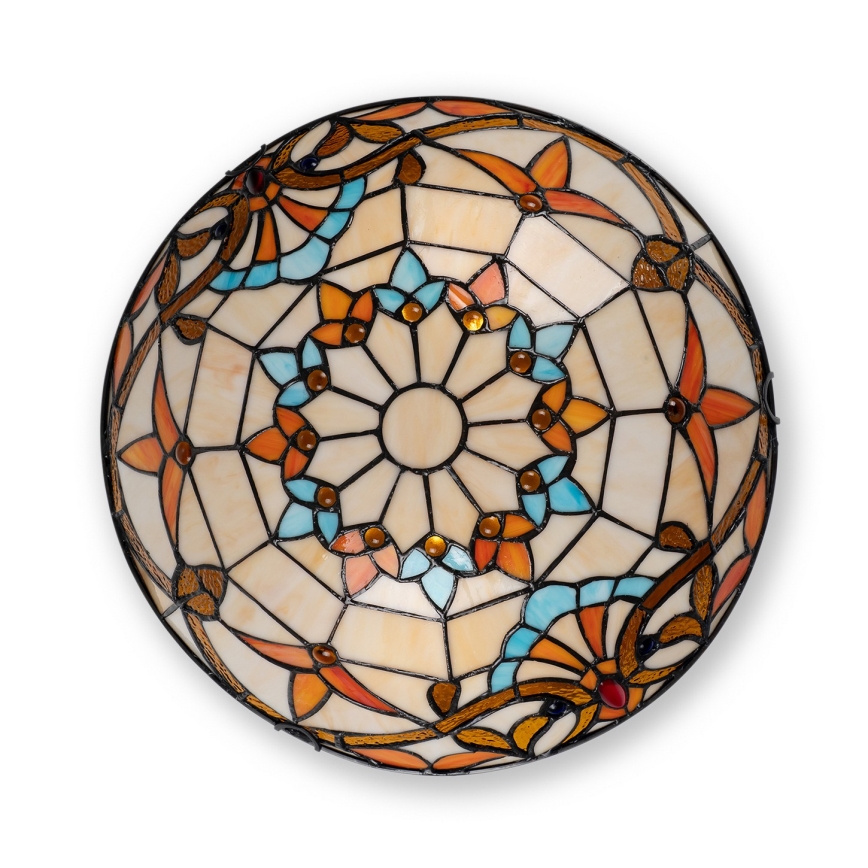Brilagi - Candeeiro de tecto em vitral estilo Tiffany MIRABELLA 2xE27/60W/230V Ø 40 cm