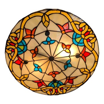Brilagi - Candeeiro de tecto estilo Tiffany em vitral MIRABELLA 3xE27/60W/230V, diâmetro 40 cm